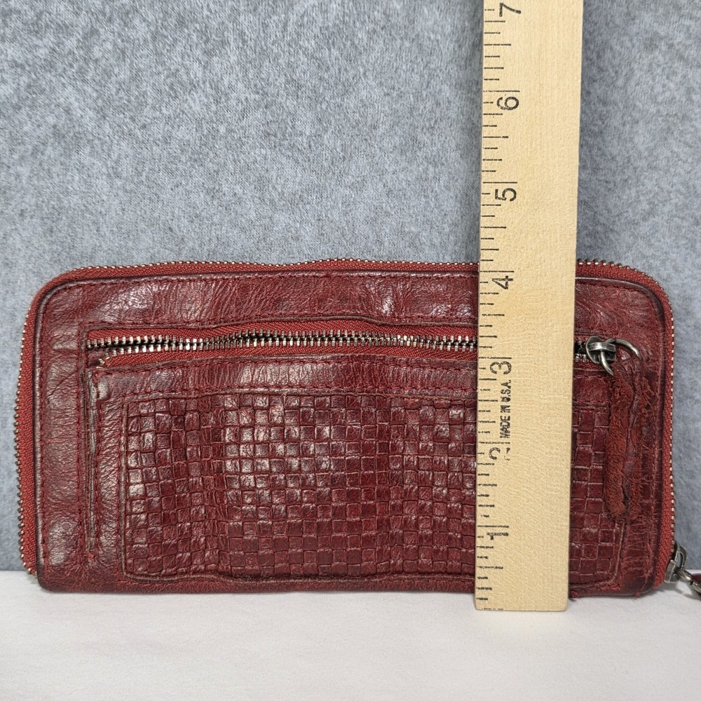 Cowboy Bags Wallet - Red Leather - Weave Pattern Western Style - Picture 4 of 12